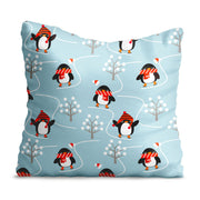 Pillow Happy Penguins with Scarves-Oxford