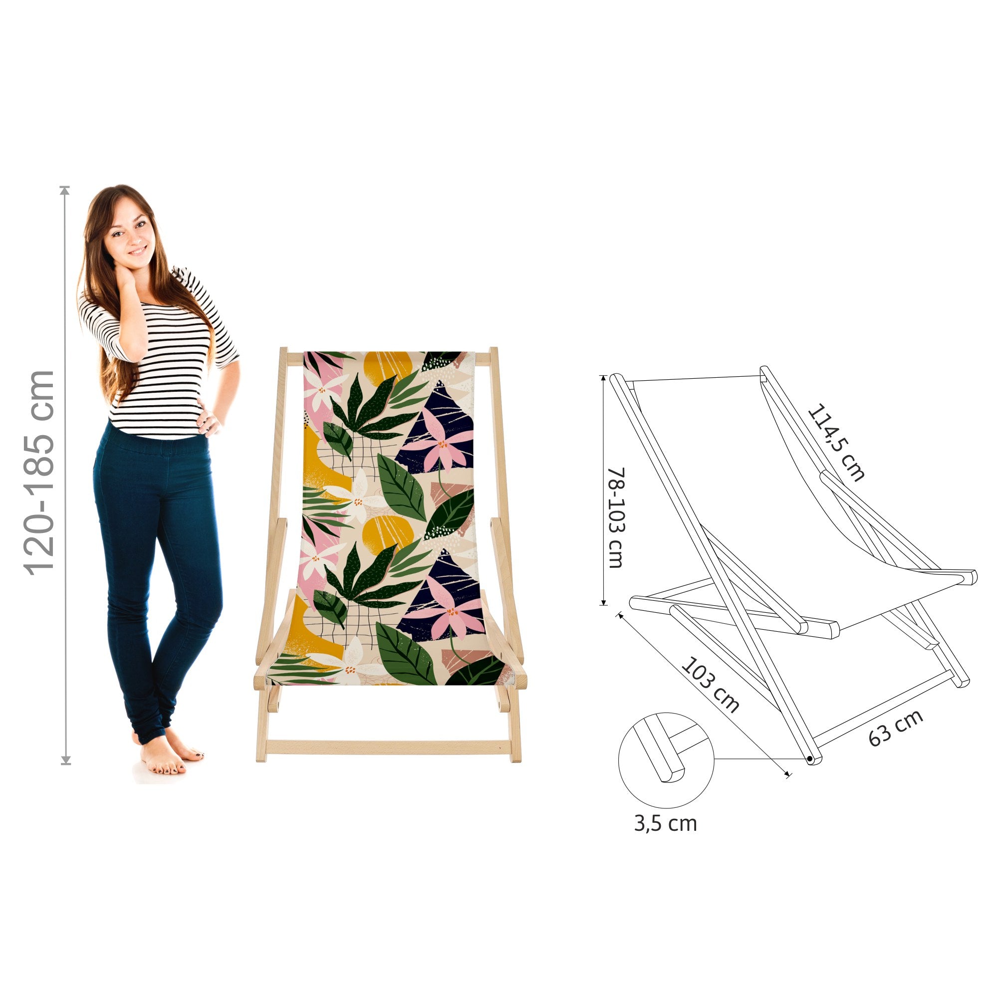 Leżak Bujany Hand Draw Floral