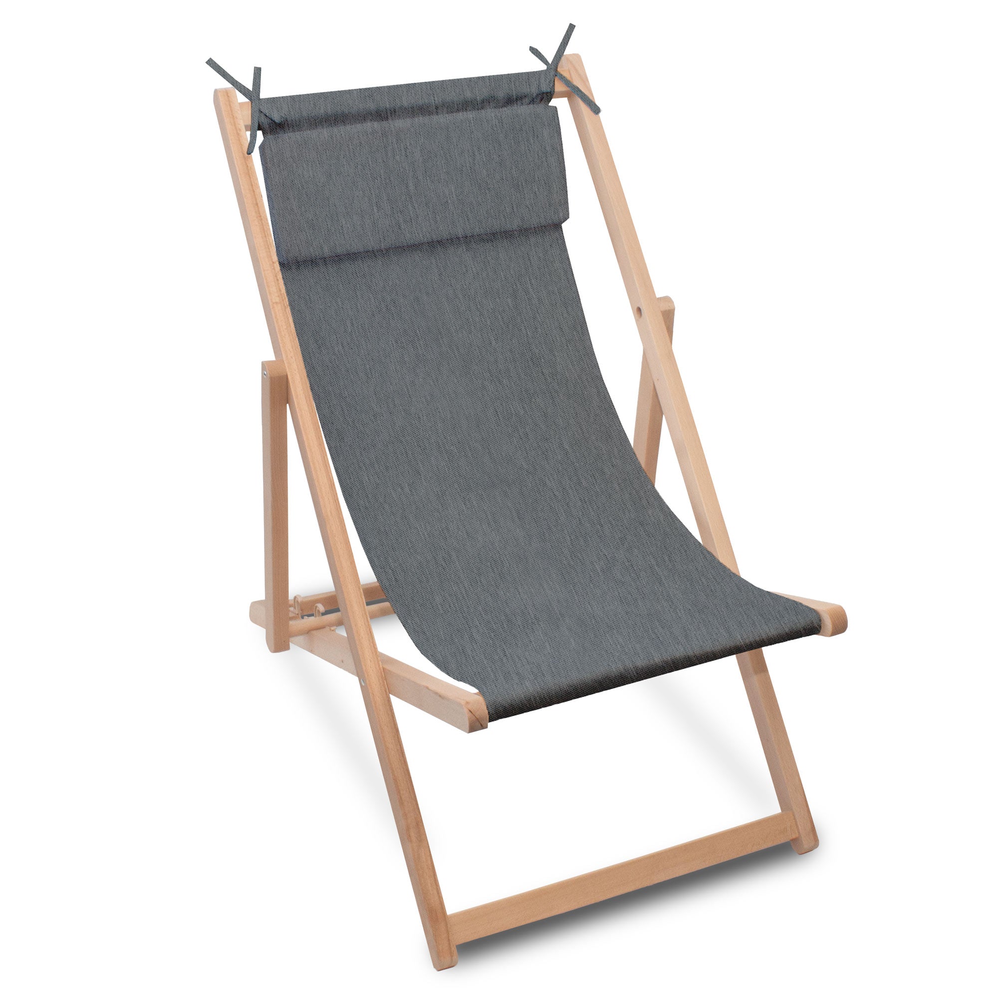 Drevené ležadlo s vankúšom Imitácia džínsov Iron Slate