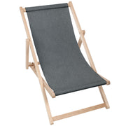 Denim Imitation Wooden Deck Chair Iron Slate-M