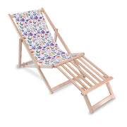 Wooden Deck Chair with Wooden Footrest Land of Flowers