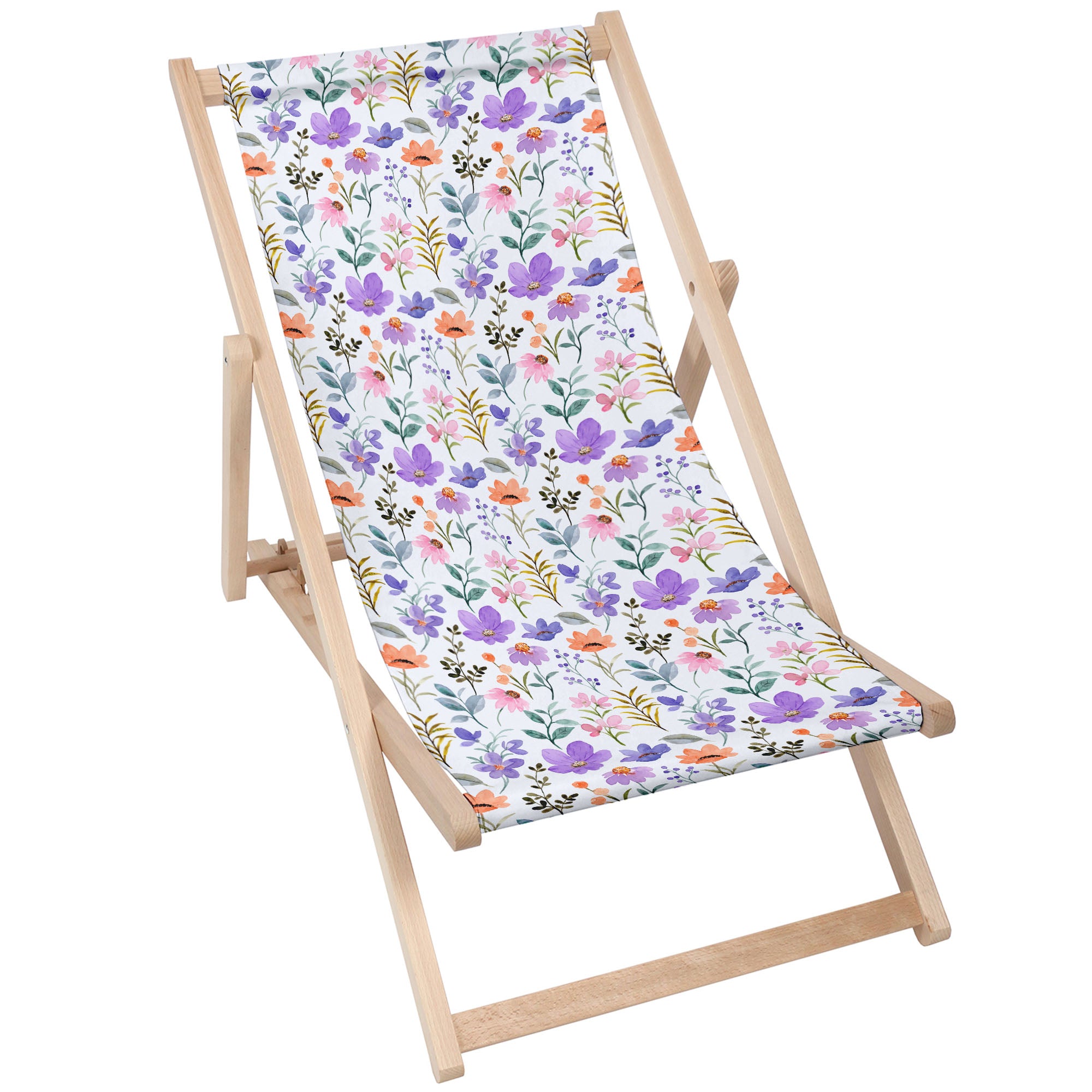 Wooden Deck Chair Land of Flowers-M