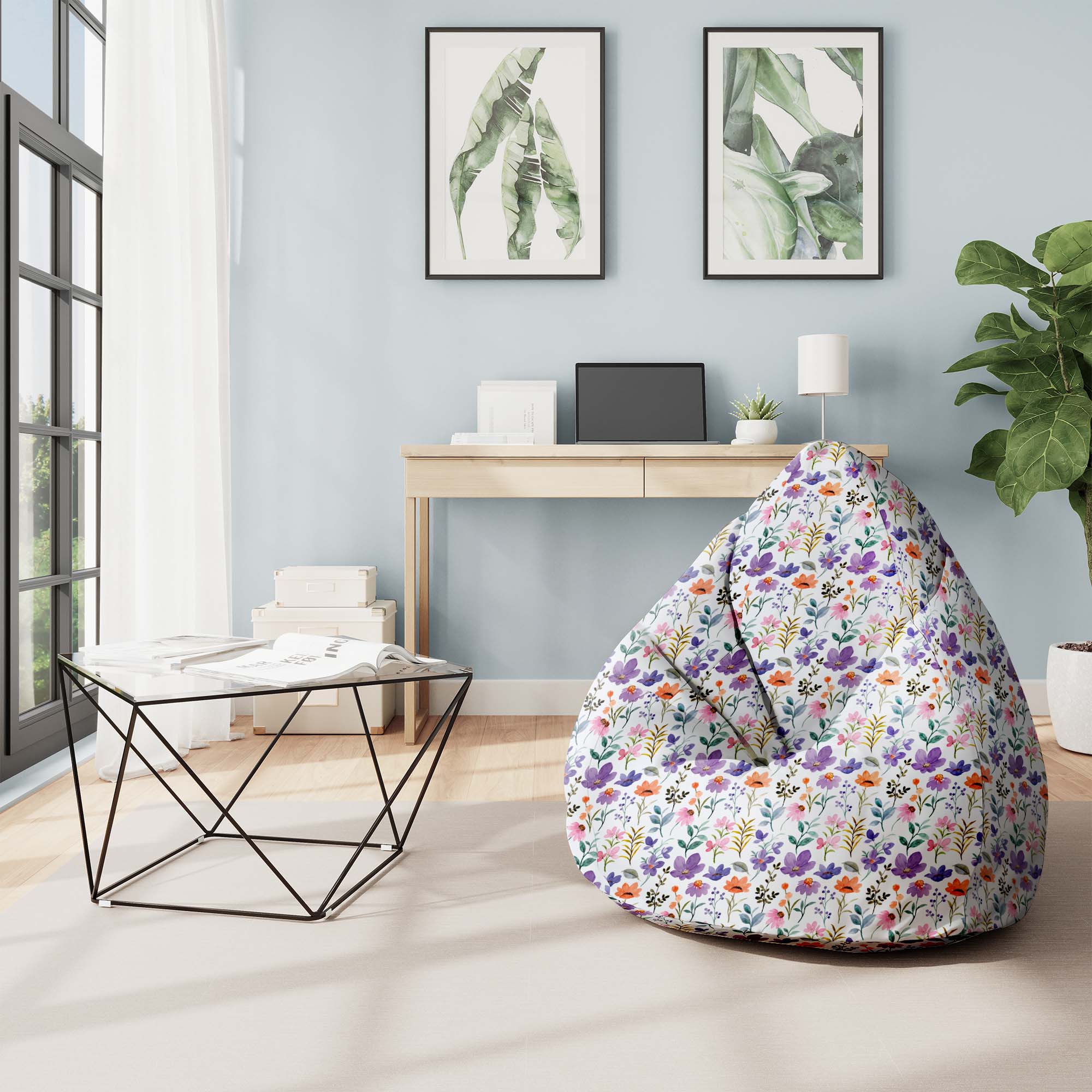 Pearshape Pouf Land of Flowers