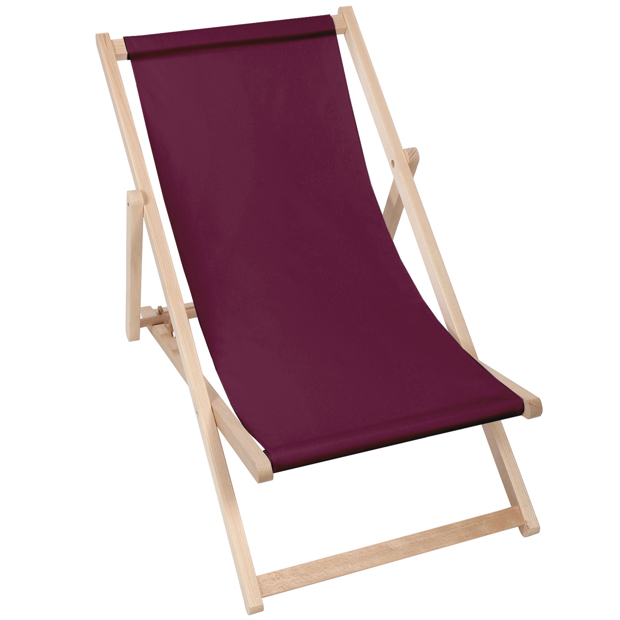 Wooden Deck Chair Basic-M-PLUM