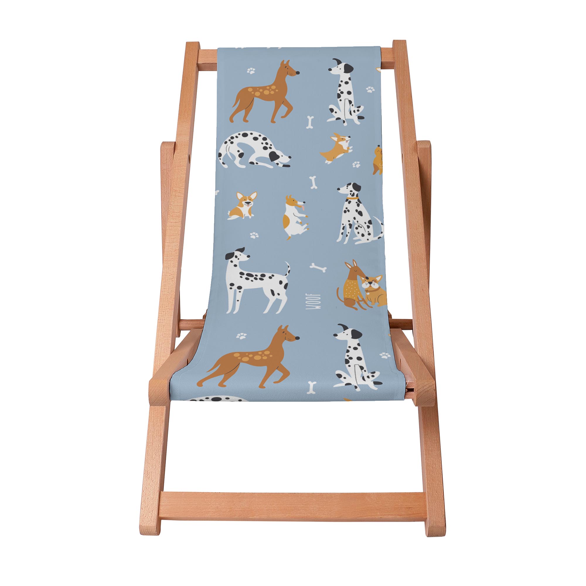 Dřevěné lehátko Blue Cartoon Dogs