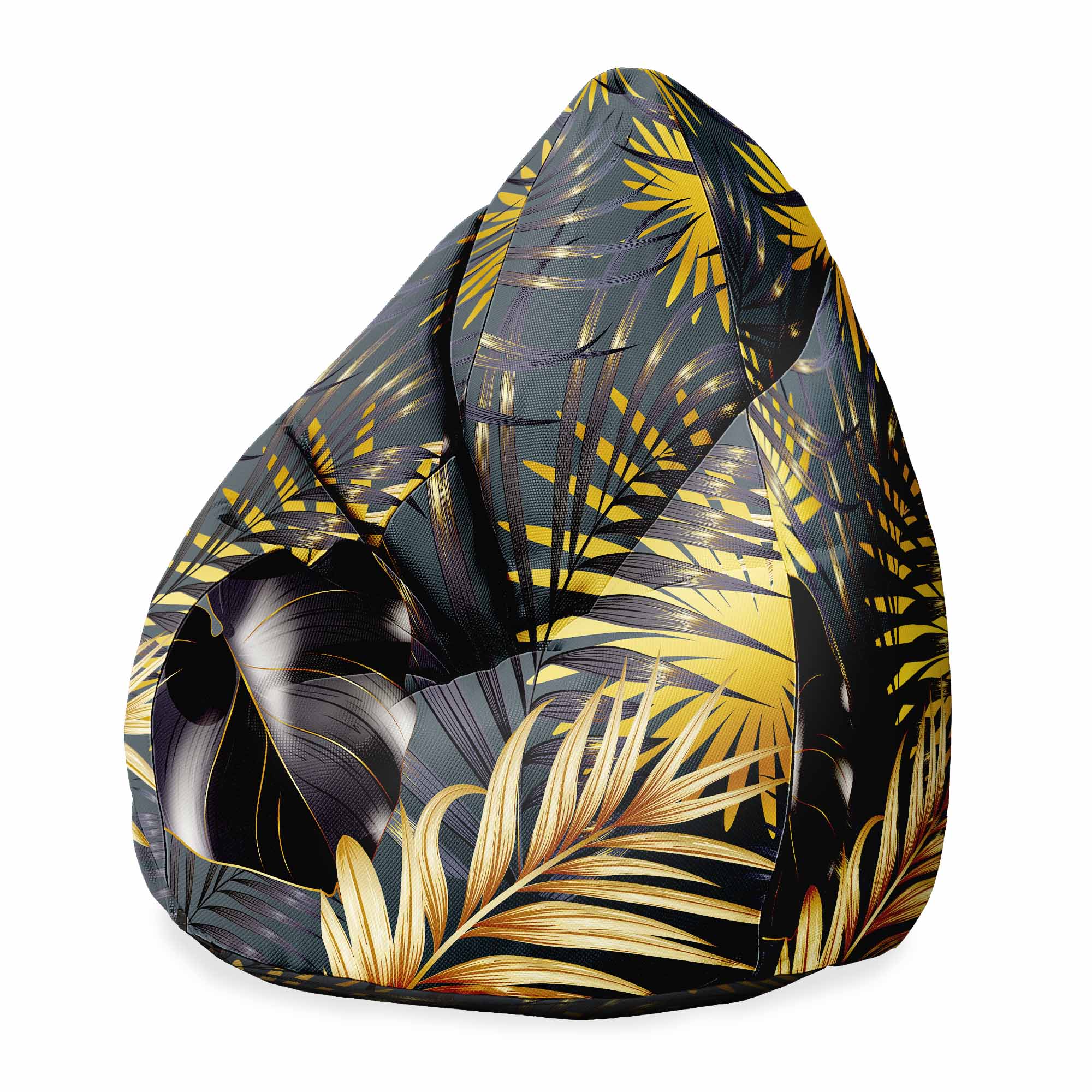 Pearshape Pouf Leaves Gold