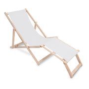Wooden deck chair with footrest Pale Grey