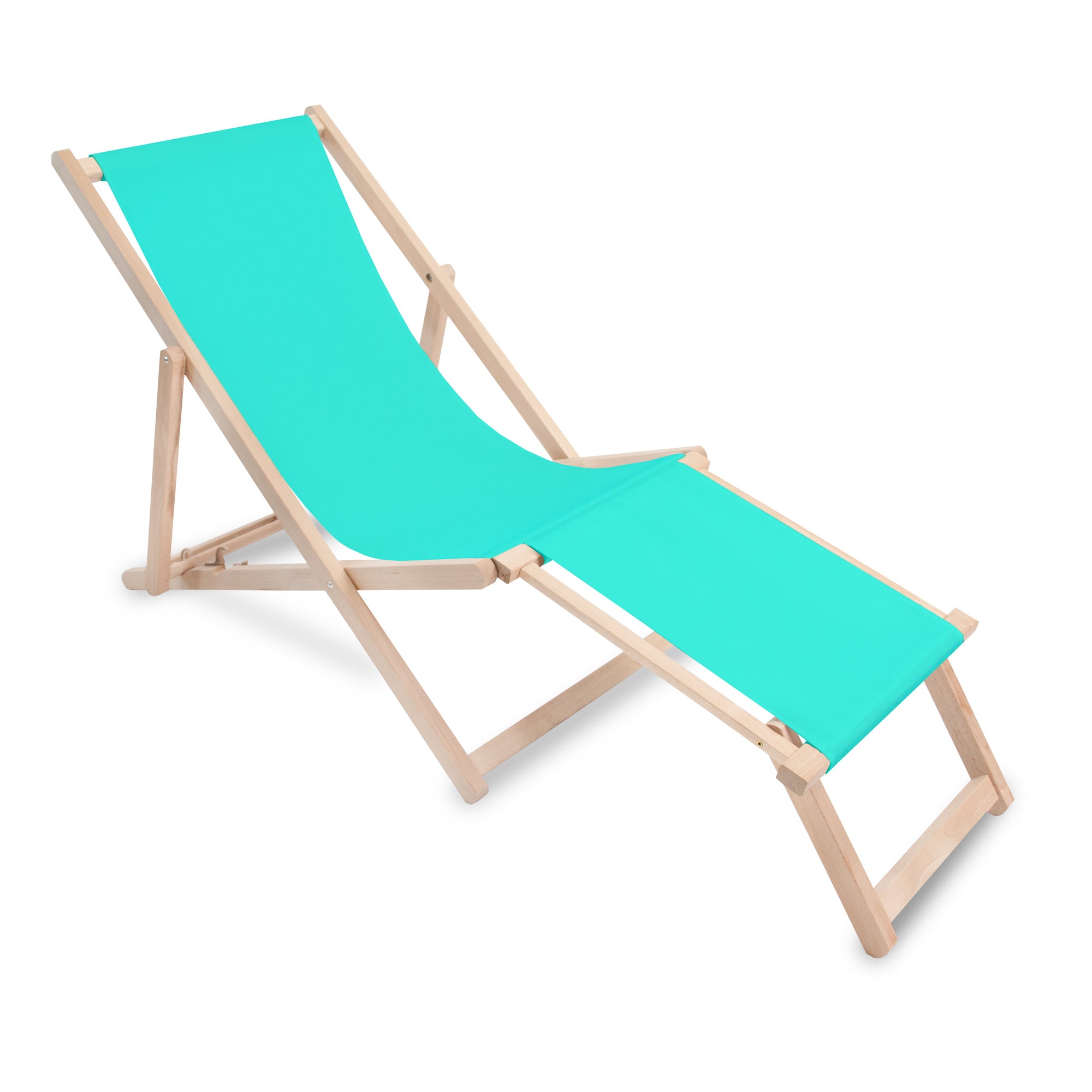 Wooden deck chair with footrest Lazur