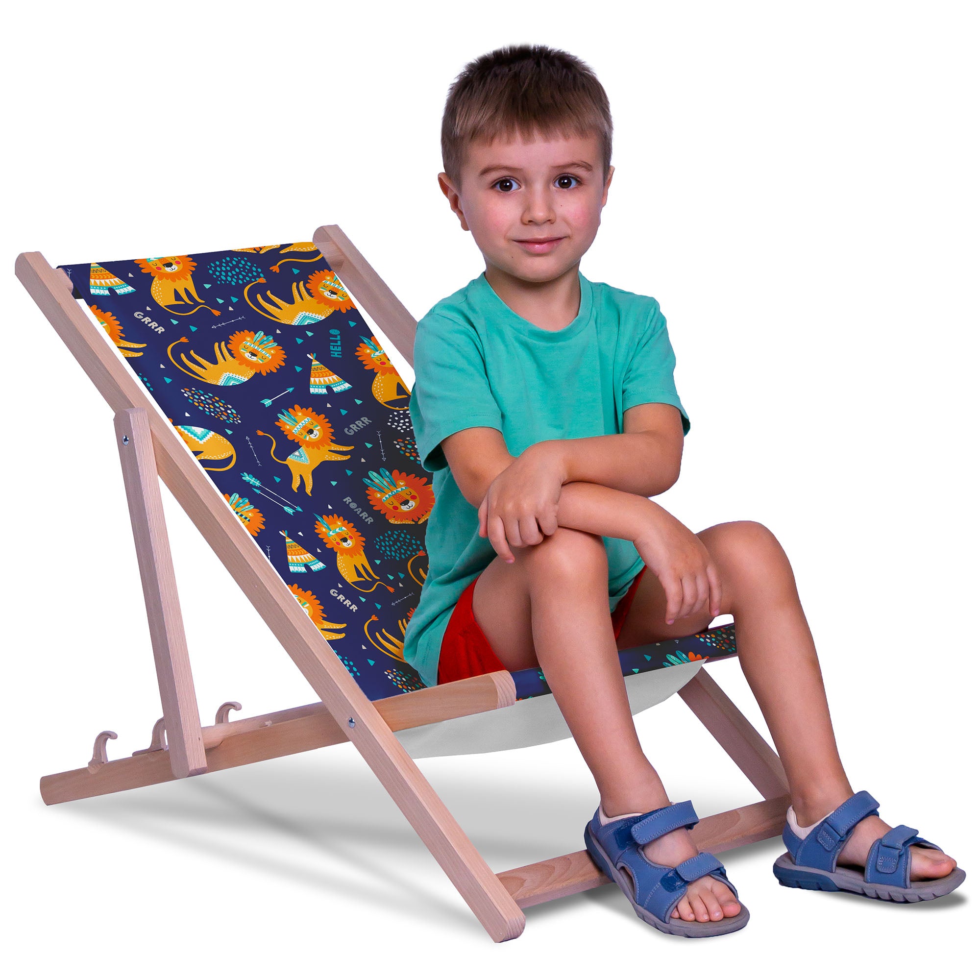 Wooden Deck Chair Lions Roar
