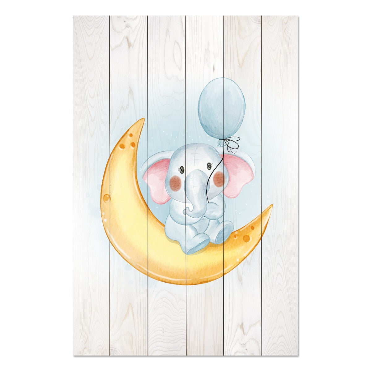 Bild Wood Kleiner Elefant mit Ballon-20x30 cm