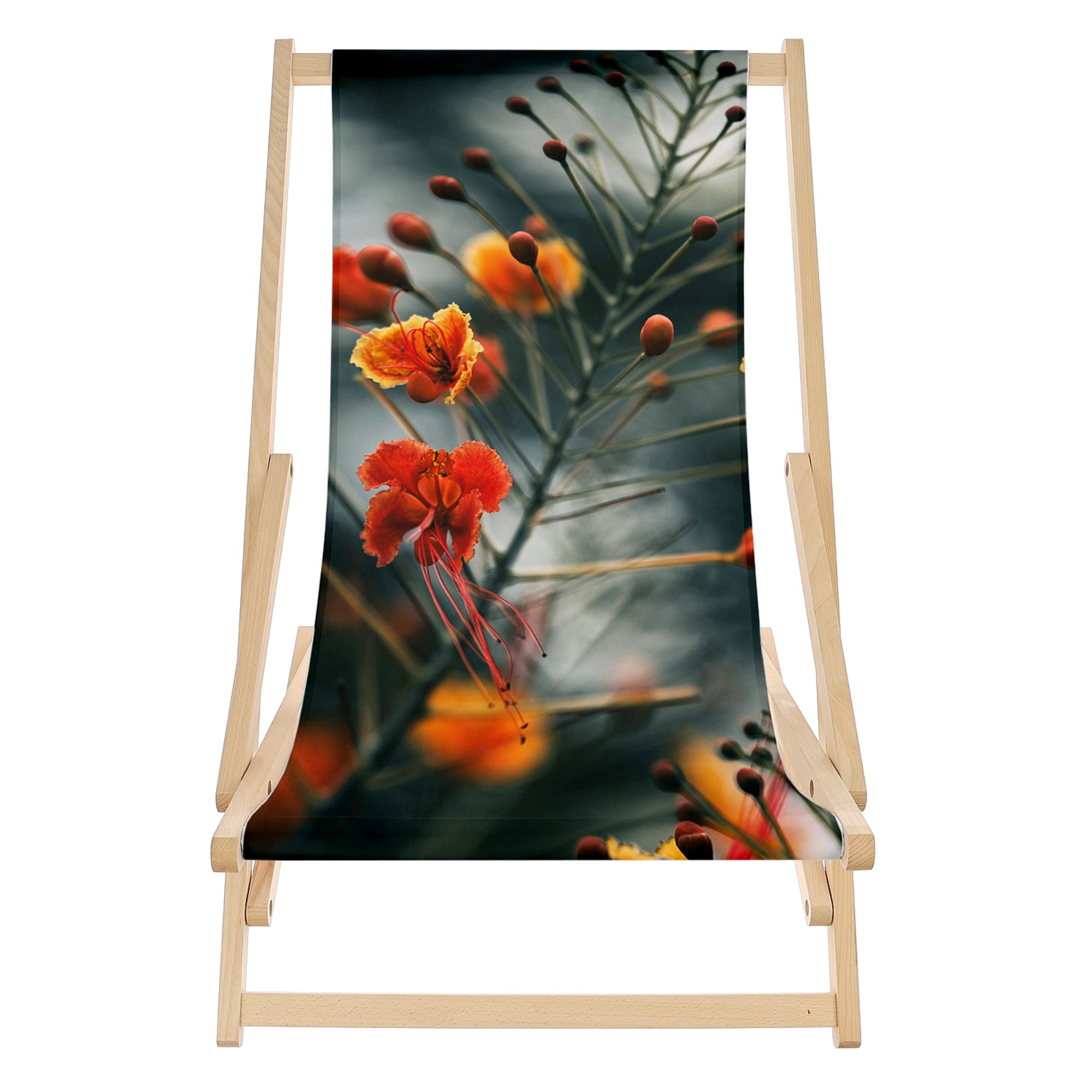 Rocking Deck Chair Little Orange Flowers