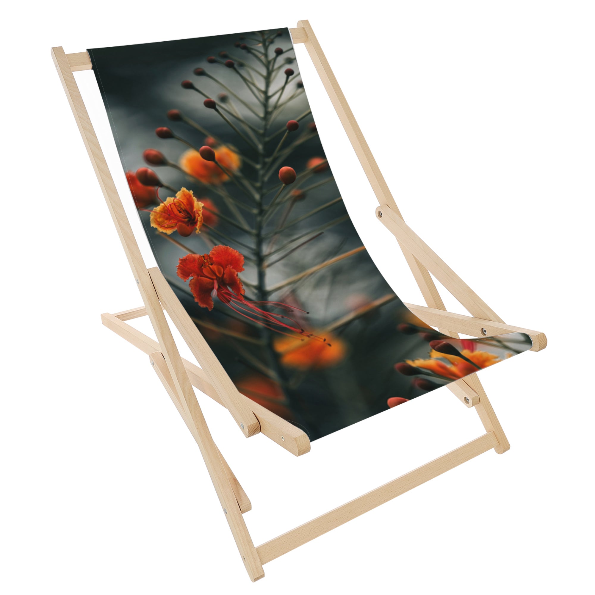 Rocking Deck Chair Little Orange Flowers