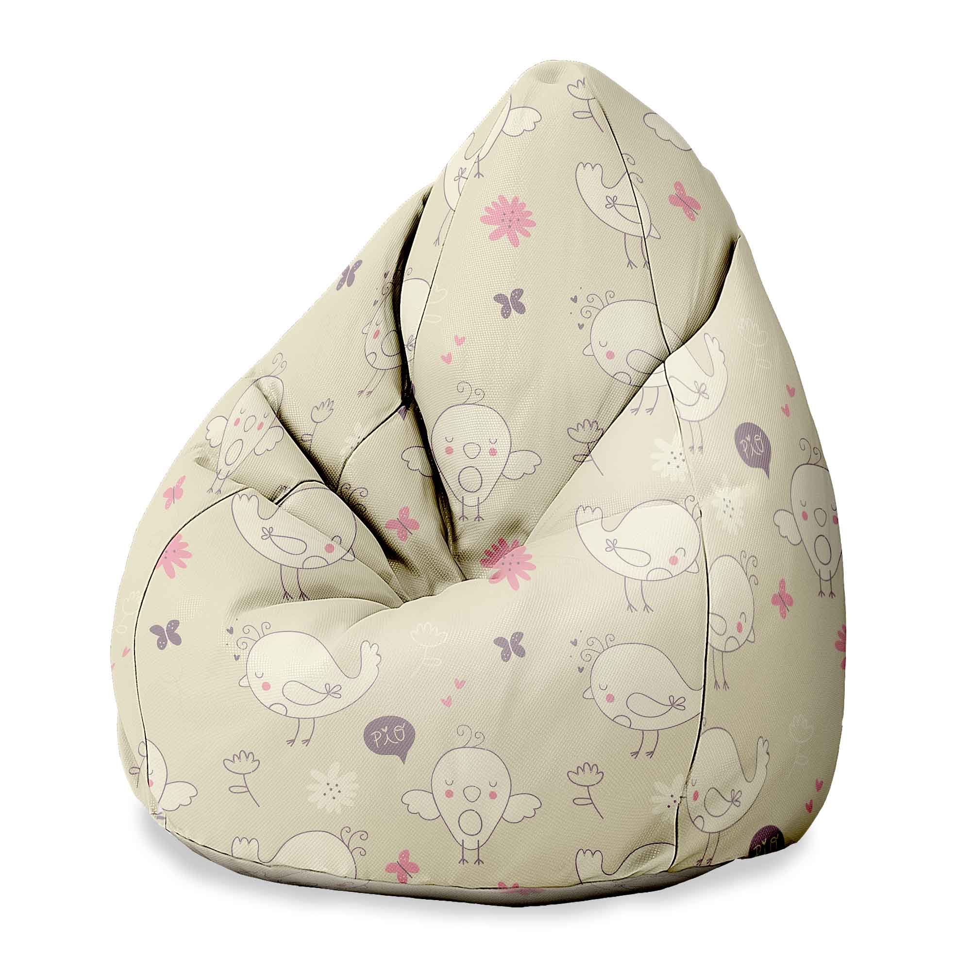 Pearshape Pouf Little Birds-M