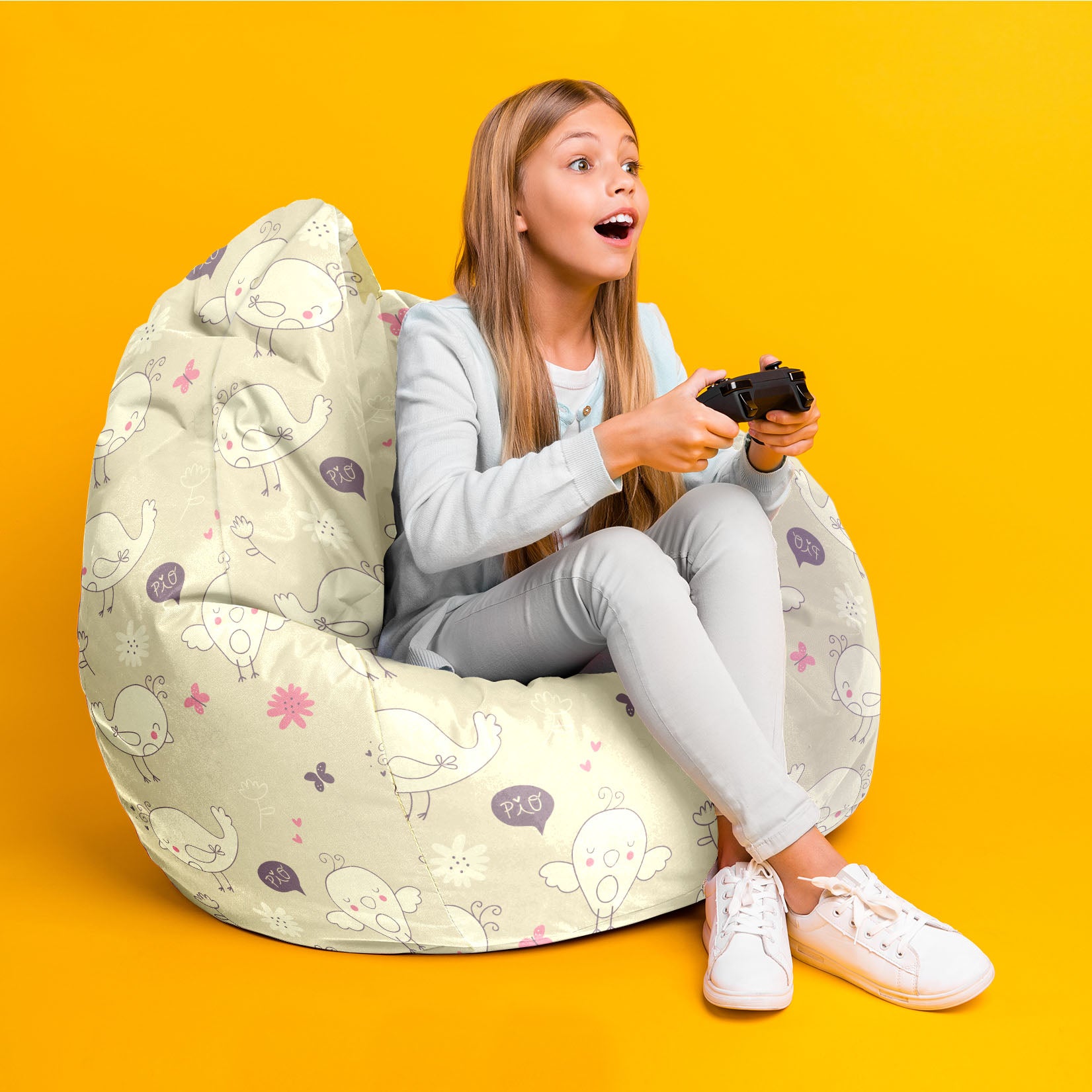 Pearshape Pouf Little Birds