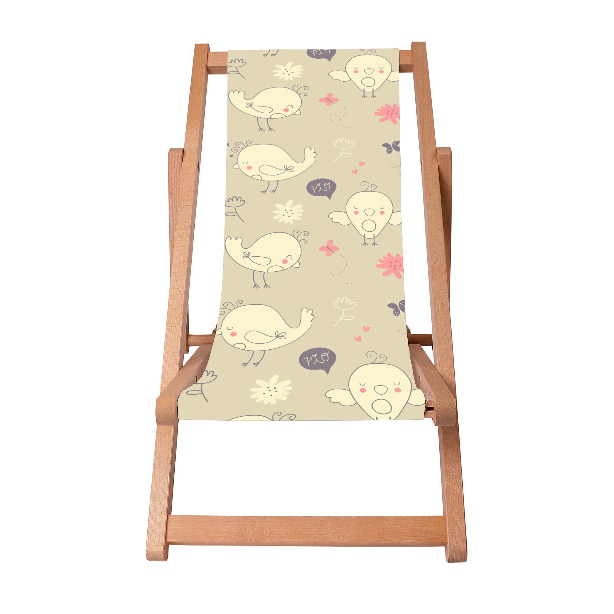 Wooden Deck Chair Little Birds-M