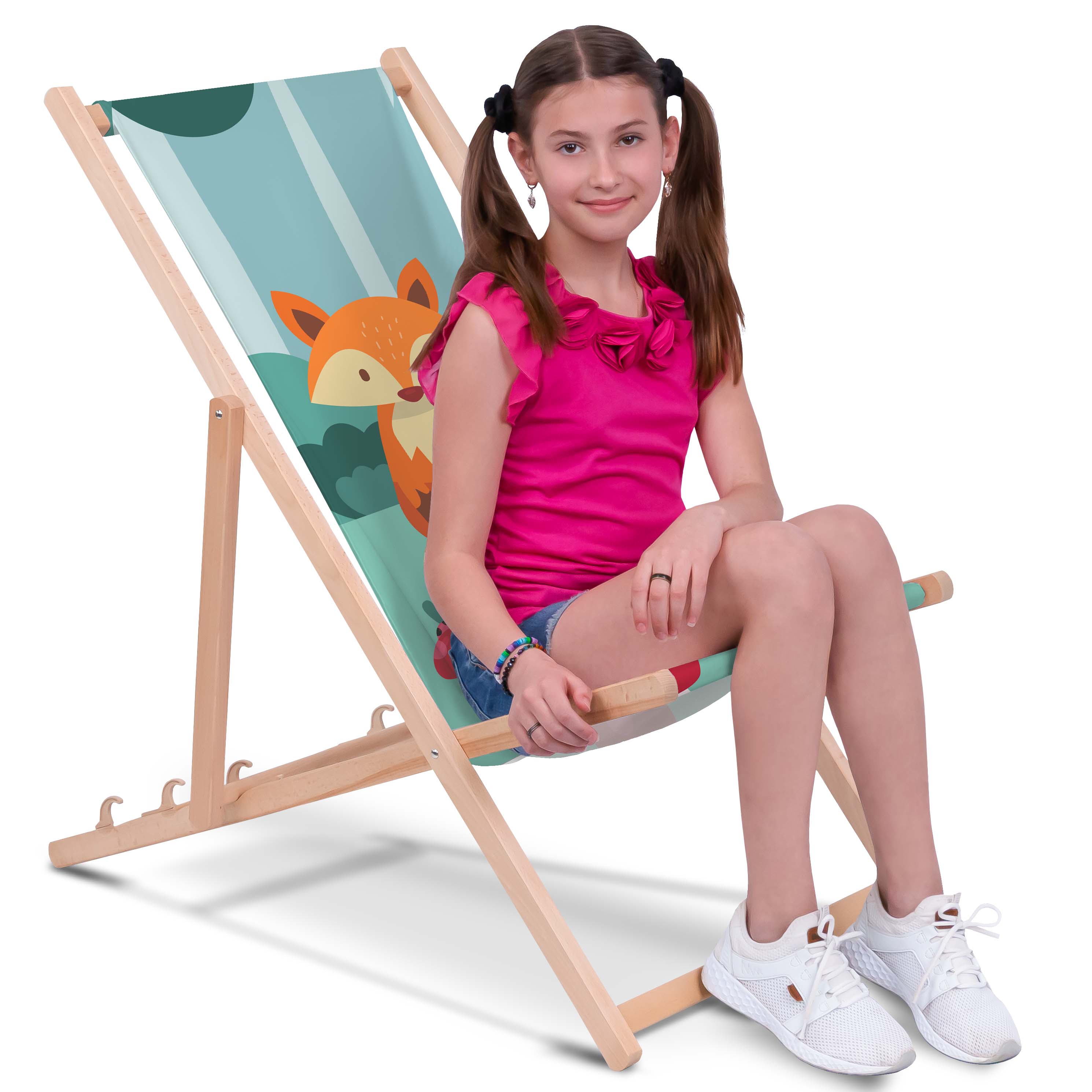 Magic Fox Wooden Deck Chair
