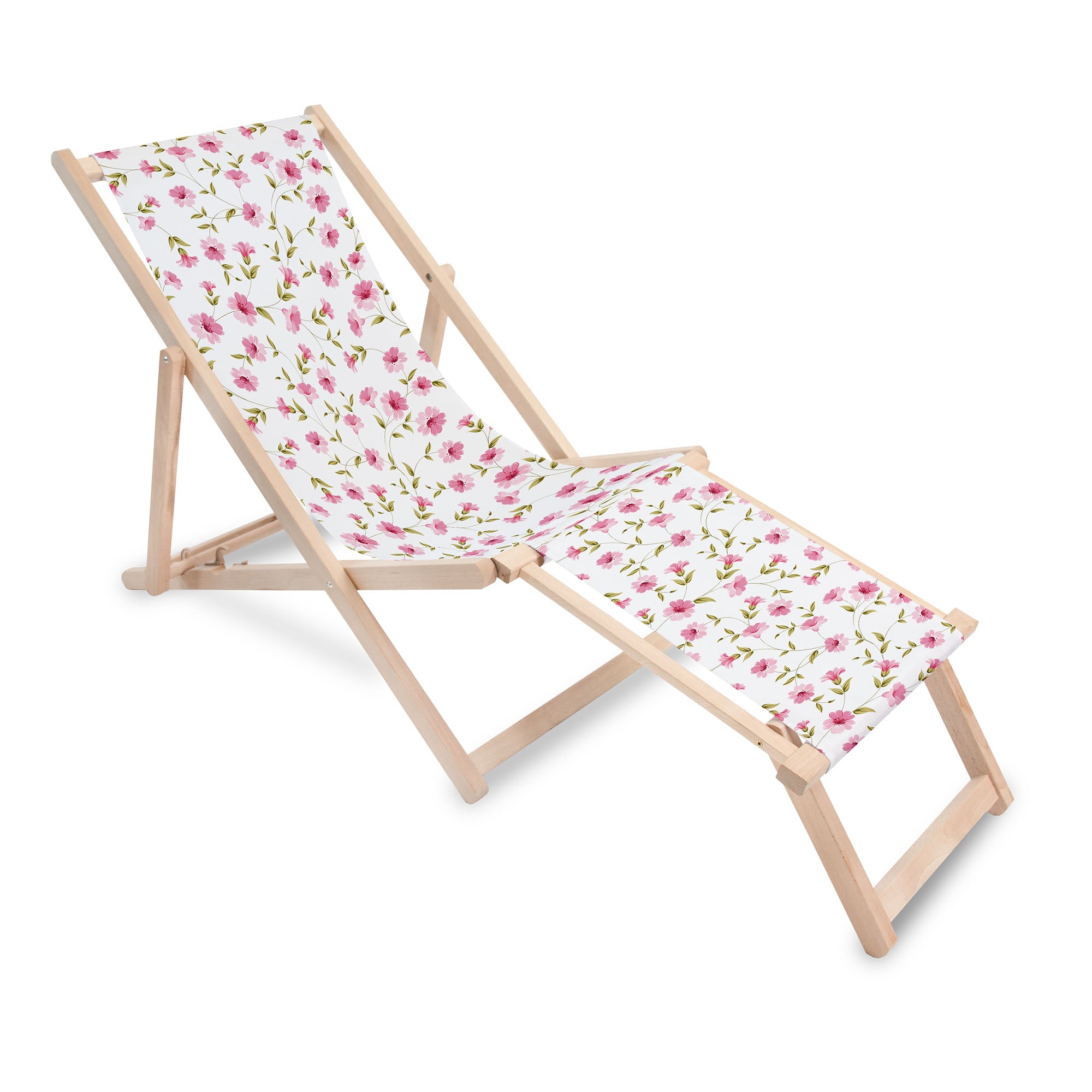 Wooden Deck Chair with Footrest Magical Garden