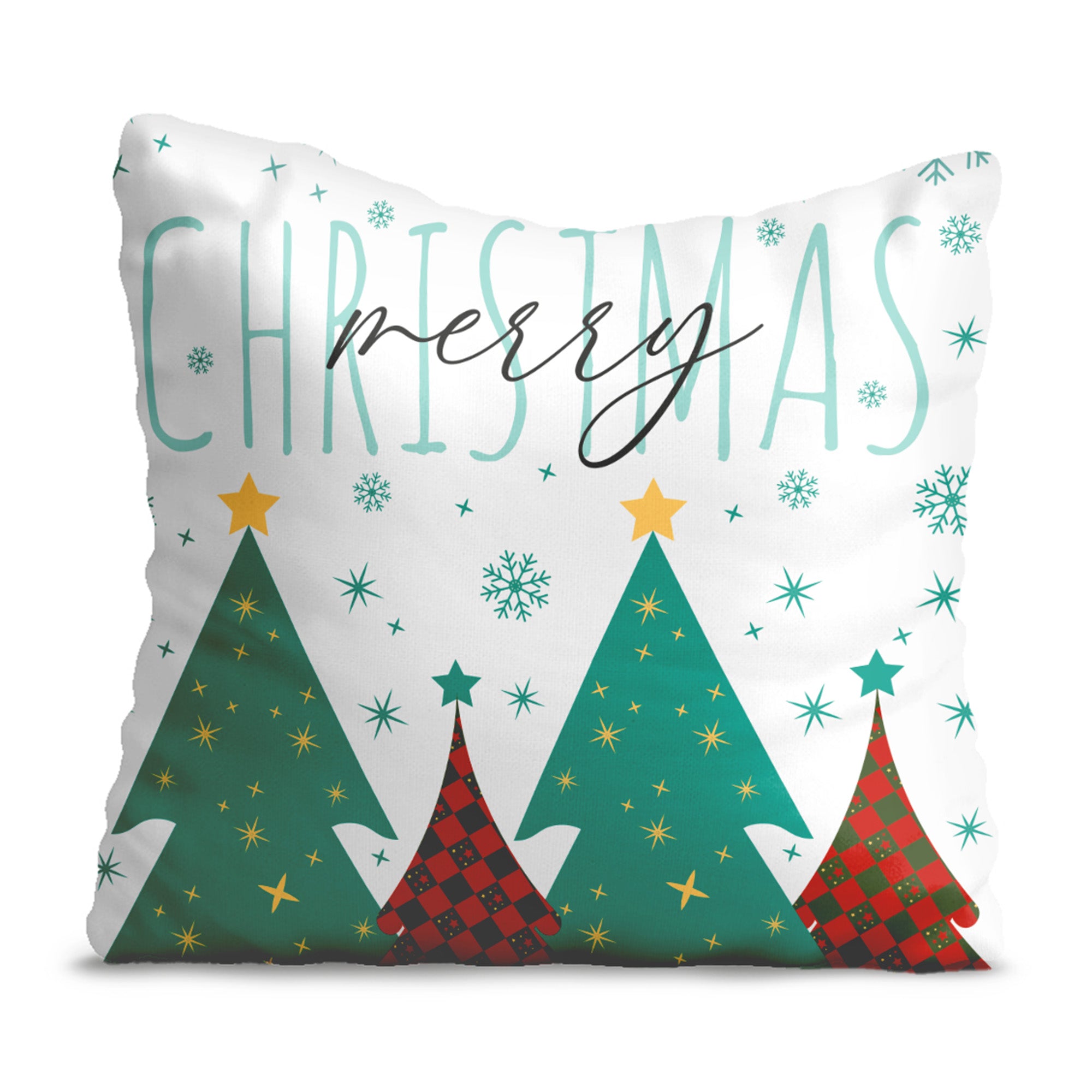 Merry Christmas Trees Pillow-Panama