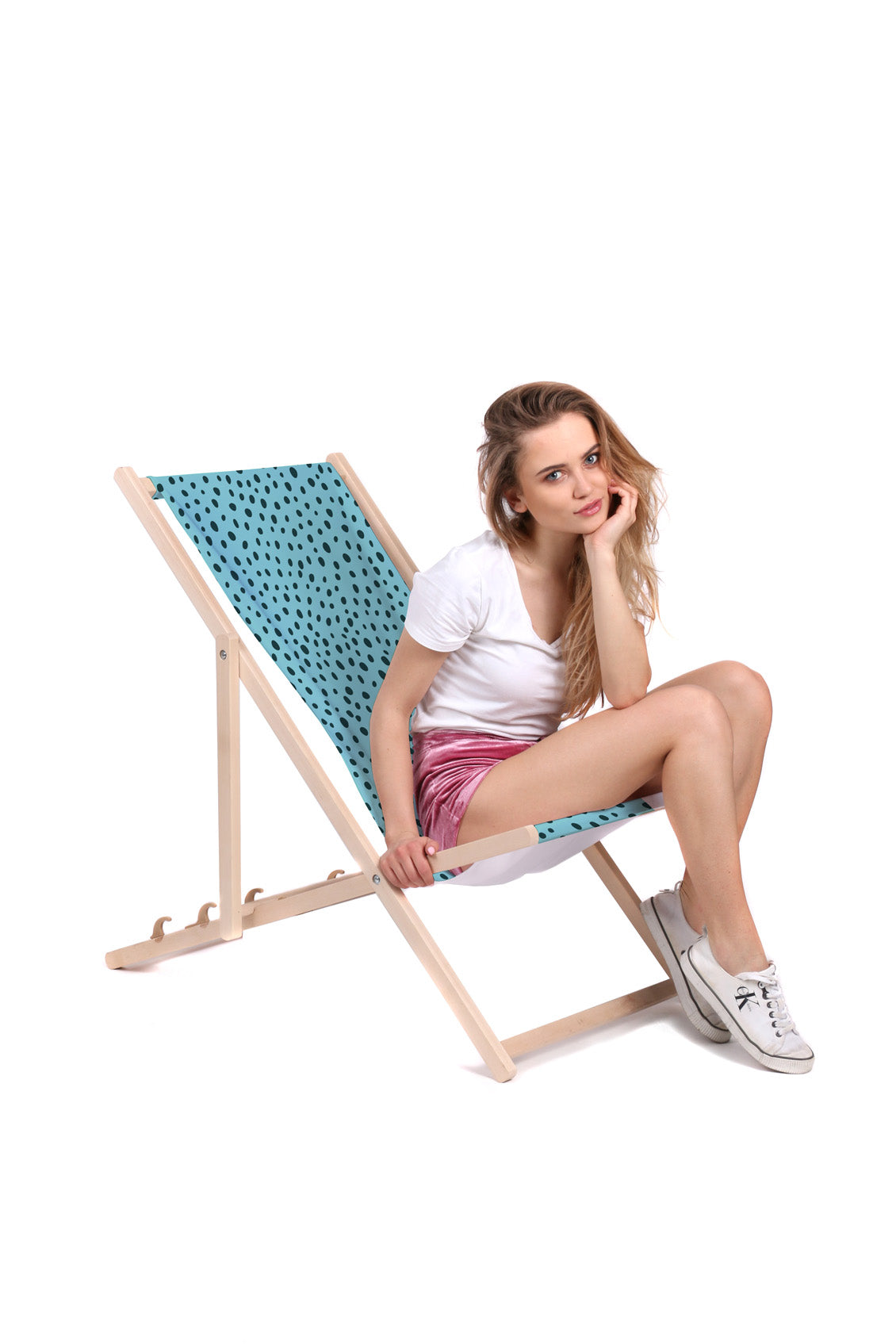 Wooden Deck Chair Mint Dot