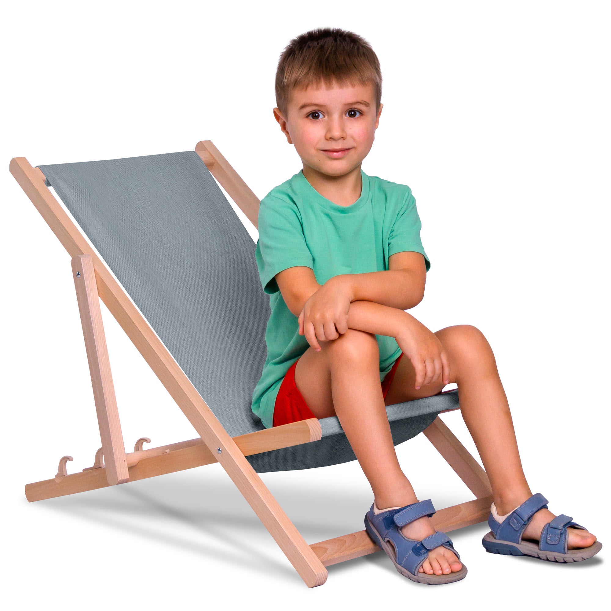Denim Imitation Wooden Deck Chair Moonlight Veil
