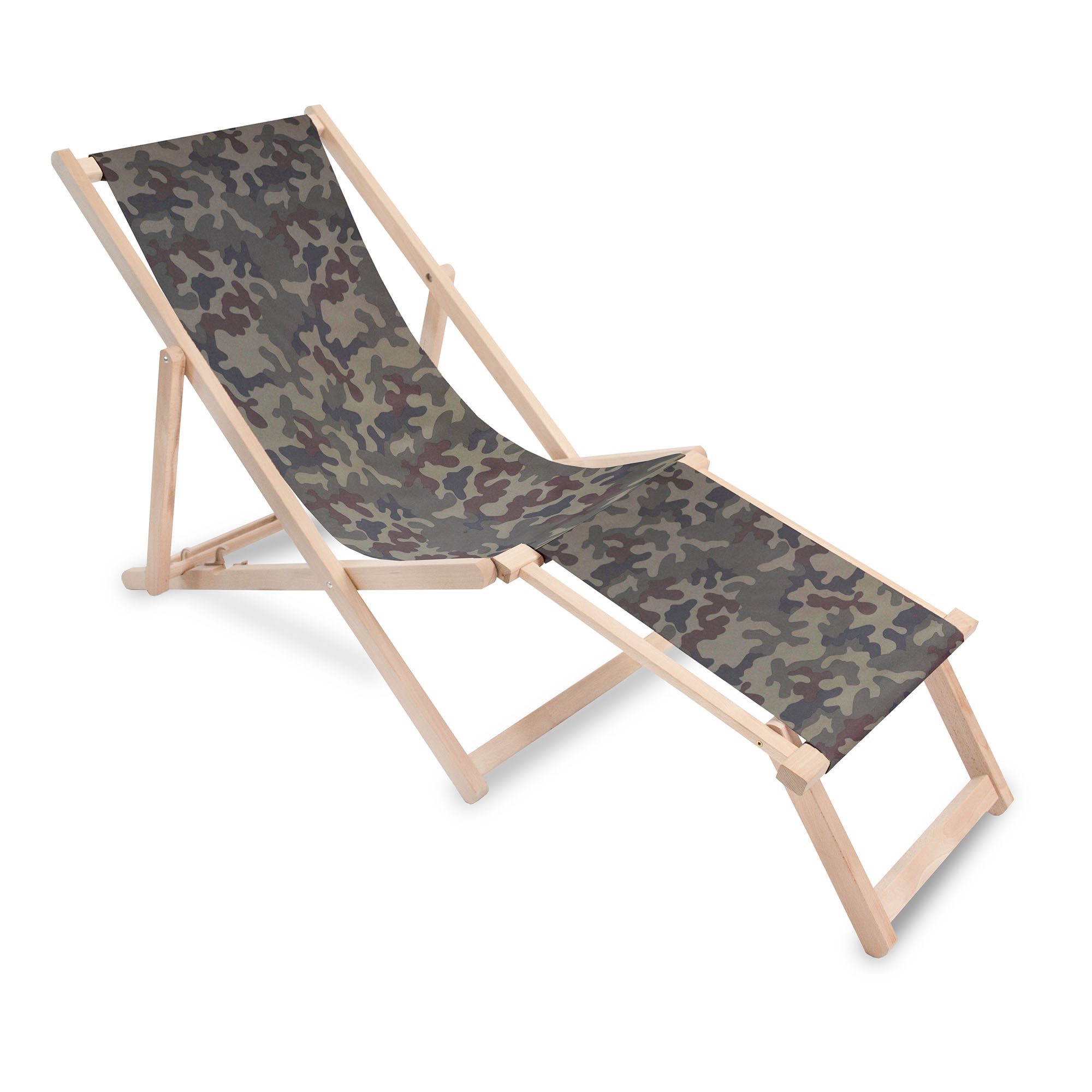 Wooden Deck Chair with Footrest Moro