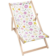 Wooden Deck Chair Multicolored Flowers-S