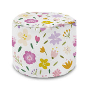 Runder Hocker Fußhocker Bunte Blumen