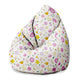 Pearshape Pouf Multicolored Flowers-M-Velvet