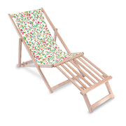 Wooden Deck Chair with Wooden Footrest Mystery Garden