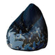 Pearshape Pouf Navy Night-Velvet