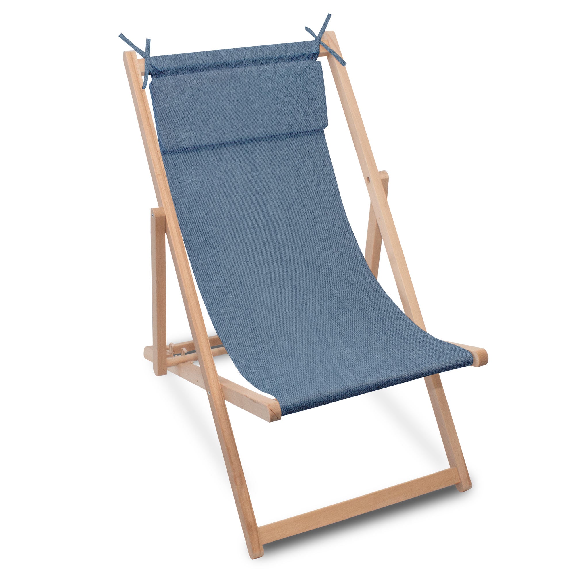 Drevené ležadlo s vankúšom Imitácia džínsov Nordic Blue-S