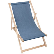 Wooden Deck Chair Denim Imitation Nordic Blue-M