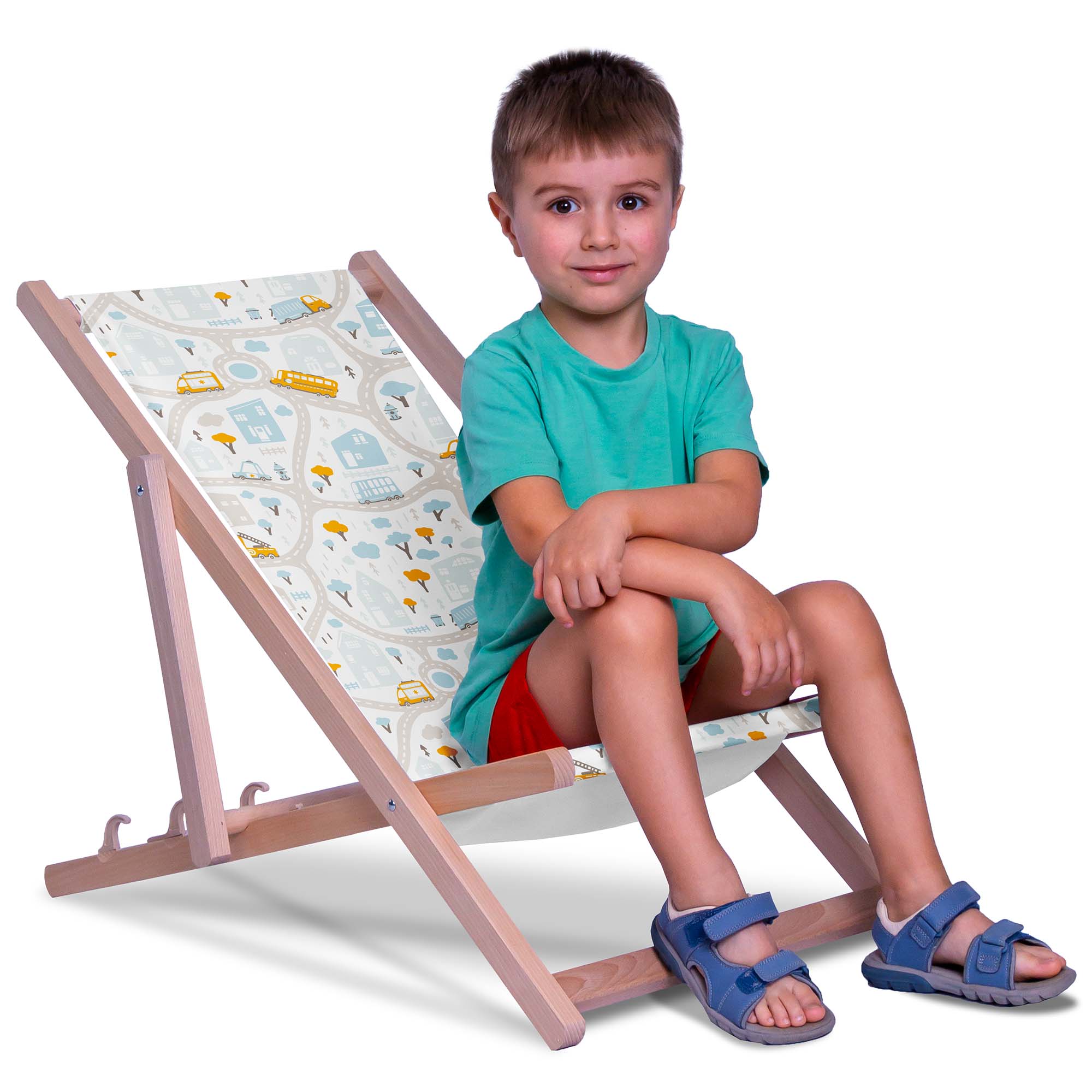 Wooden Deck Chair On the Road