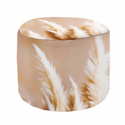 Round Pouf Footstool Pampas Grass