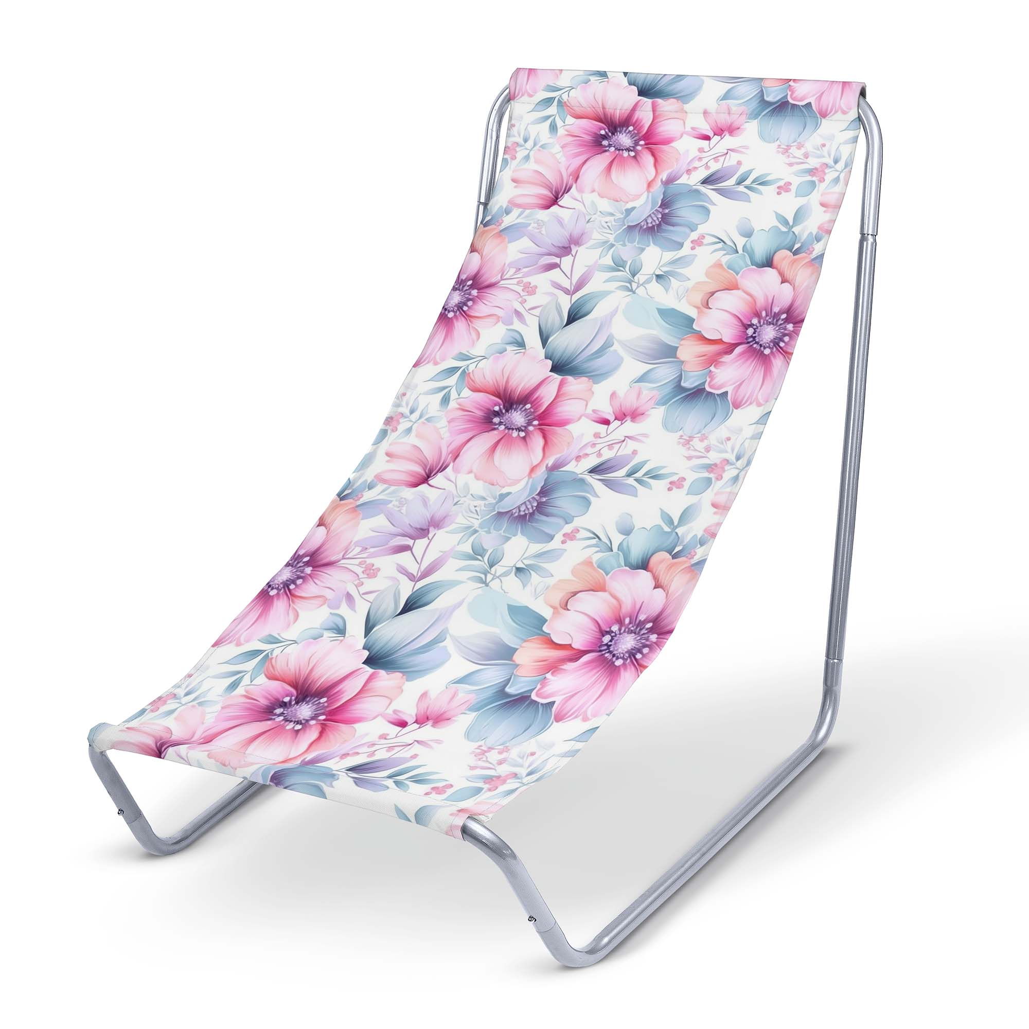 Metal Deck Chair Pastel Flowers