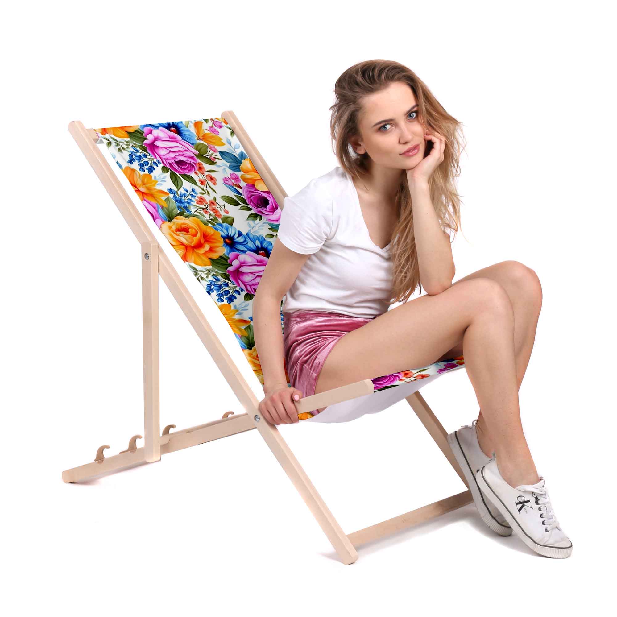 Wooden Deck Chair Petals in the Sun-M