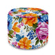 Round Pouf Footstool Petals in the Sun-Velvet