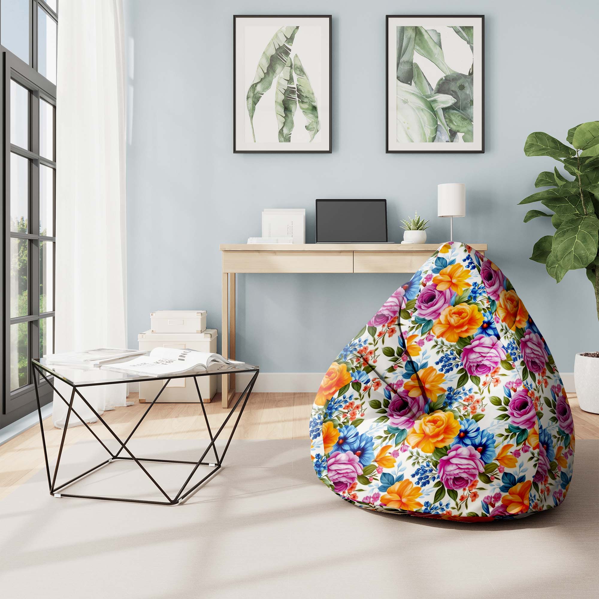 Pearshape Pouf Petals in the Sun