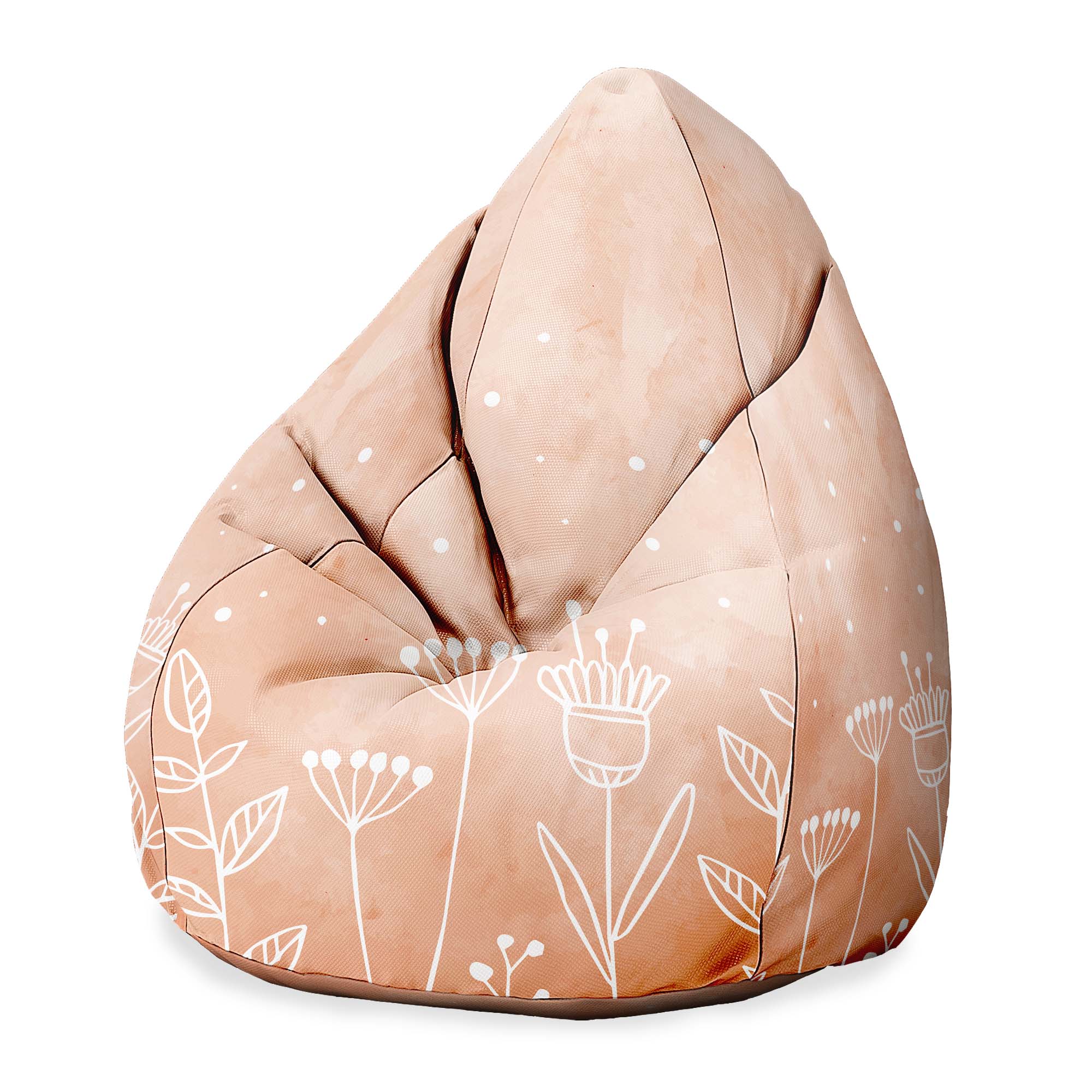 Pearshape Pouf Pink Flowers