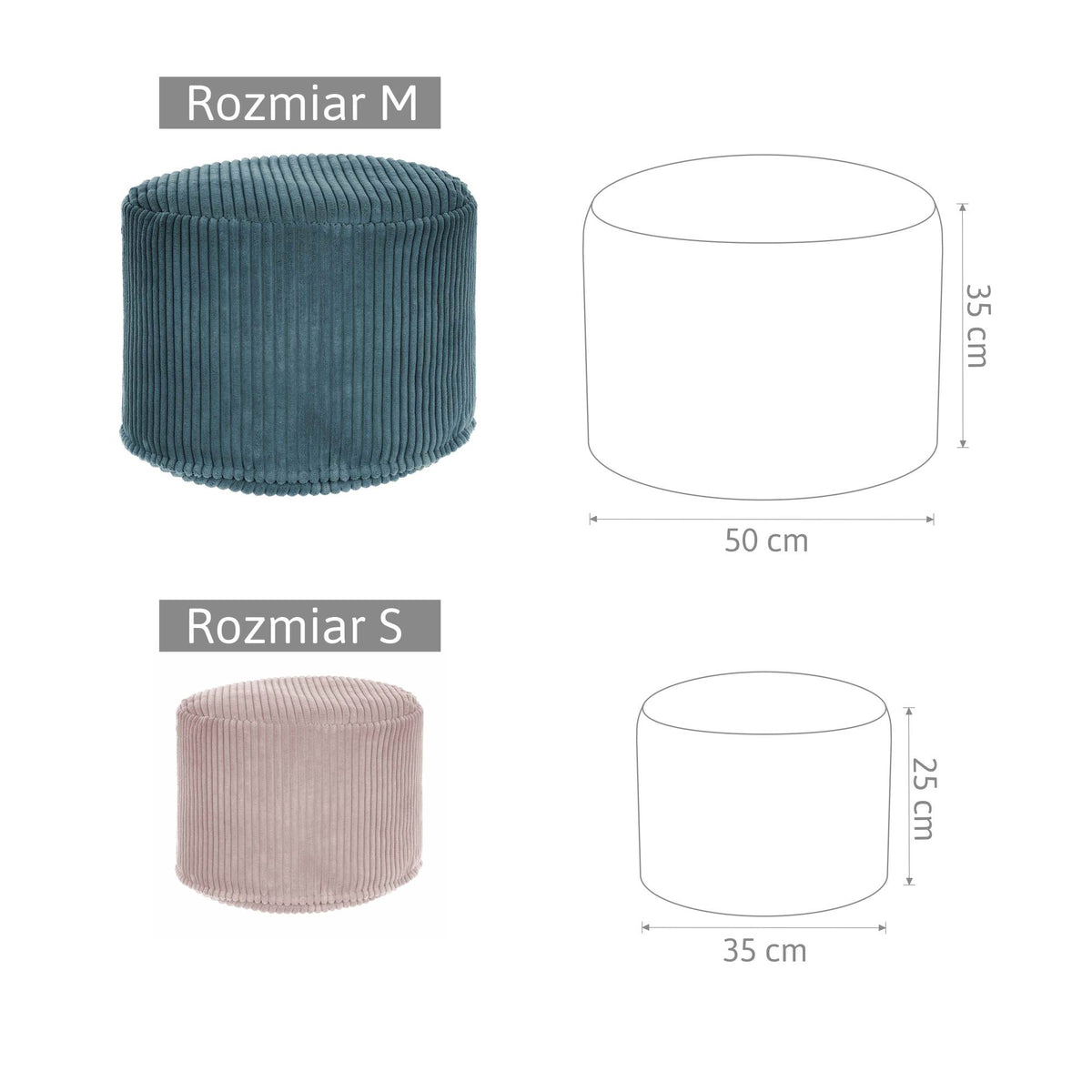 Runder Sitzsack-Fußhocker Lincoln