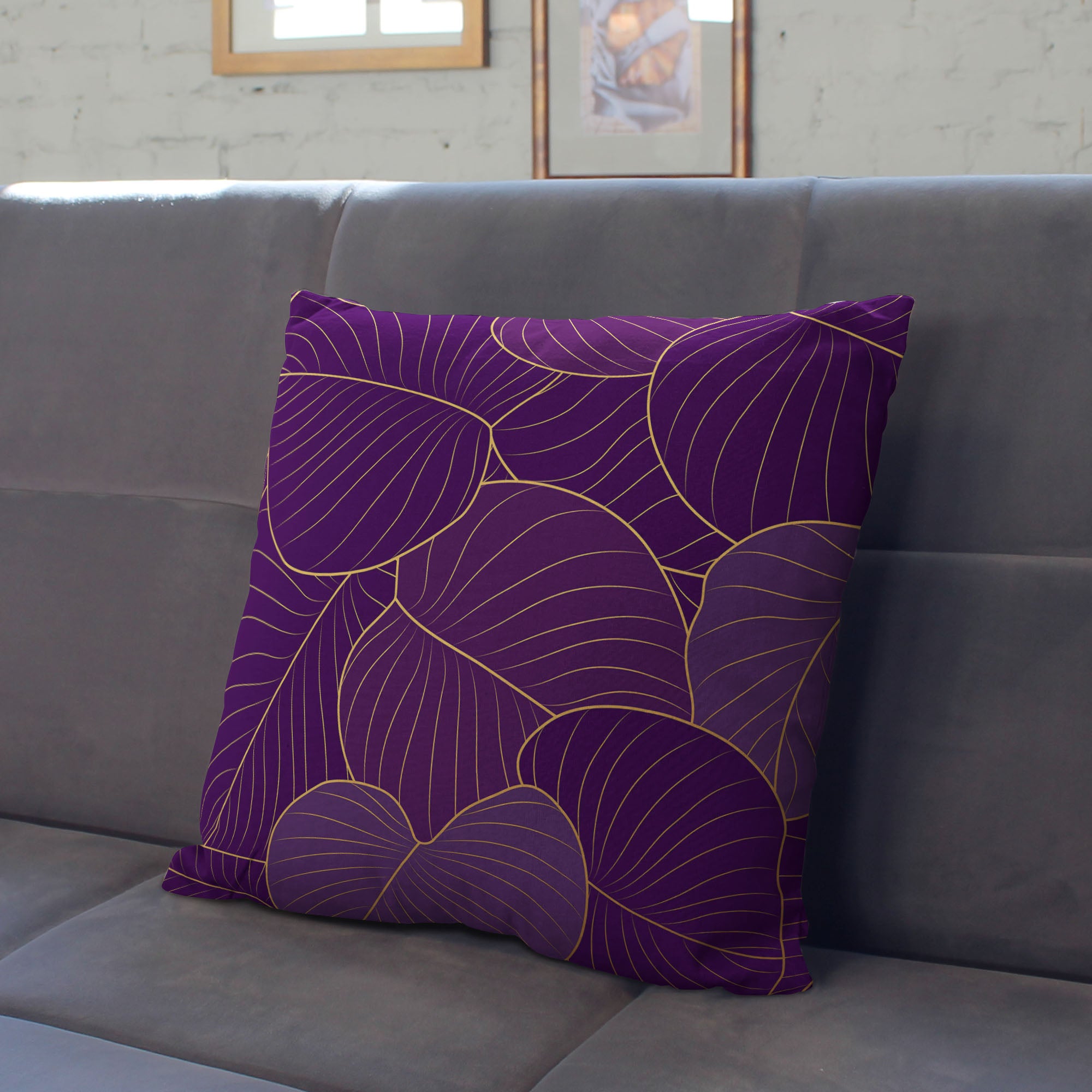 Purple Leaves-Panama Pillow
