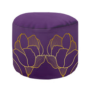 Round Pouf Footstool Purple Amazing