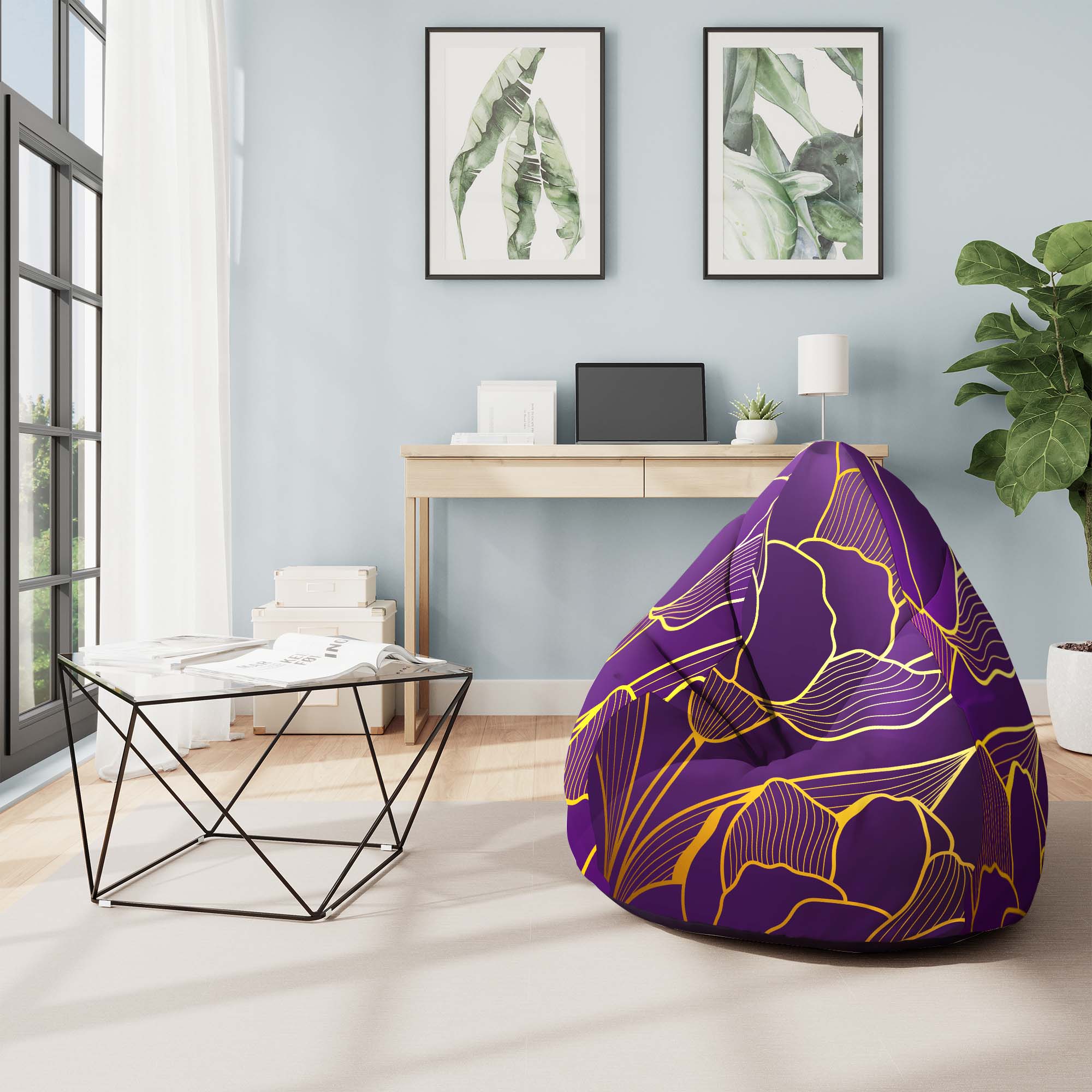 Pearshape Pouf Purple Amazing