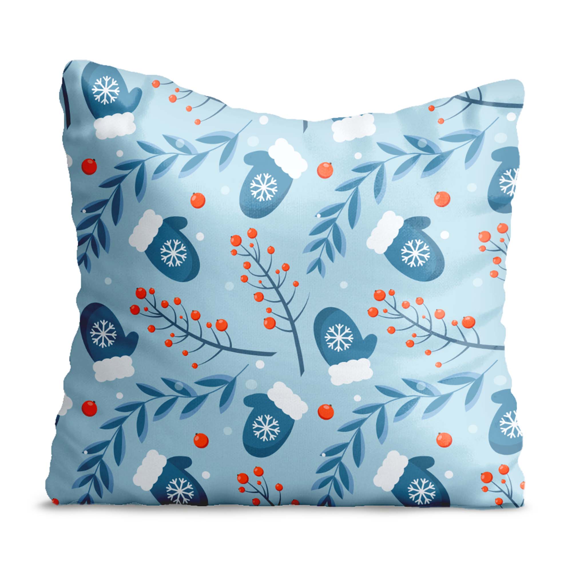 Red Berries and Mittens Pillow