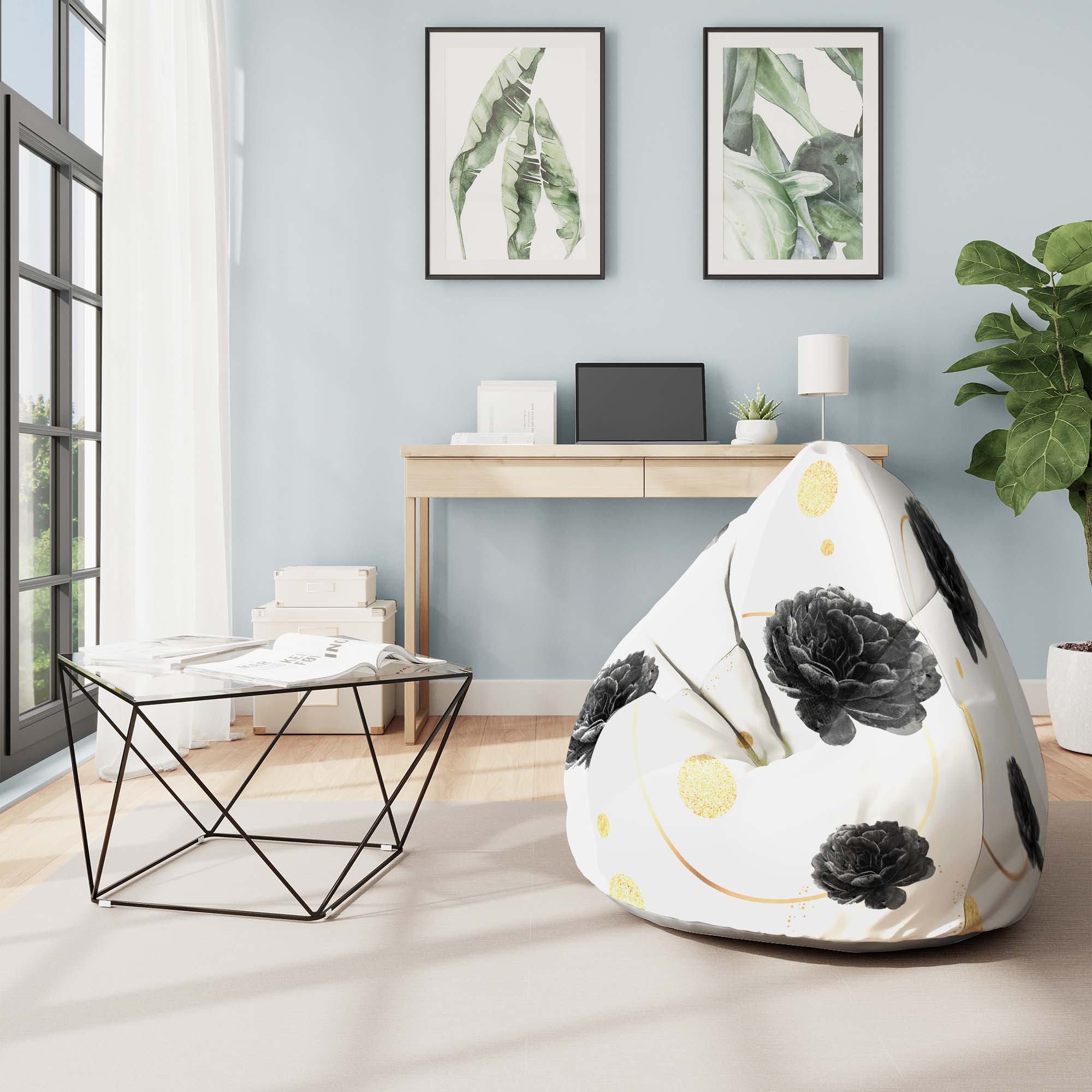 Pearshape Pouf Roses and Circle-Velvet