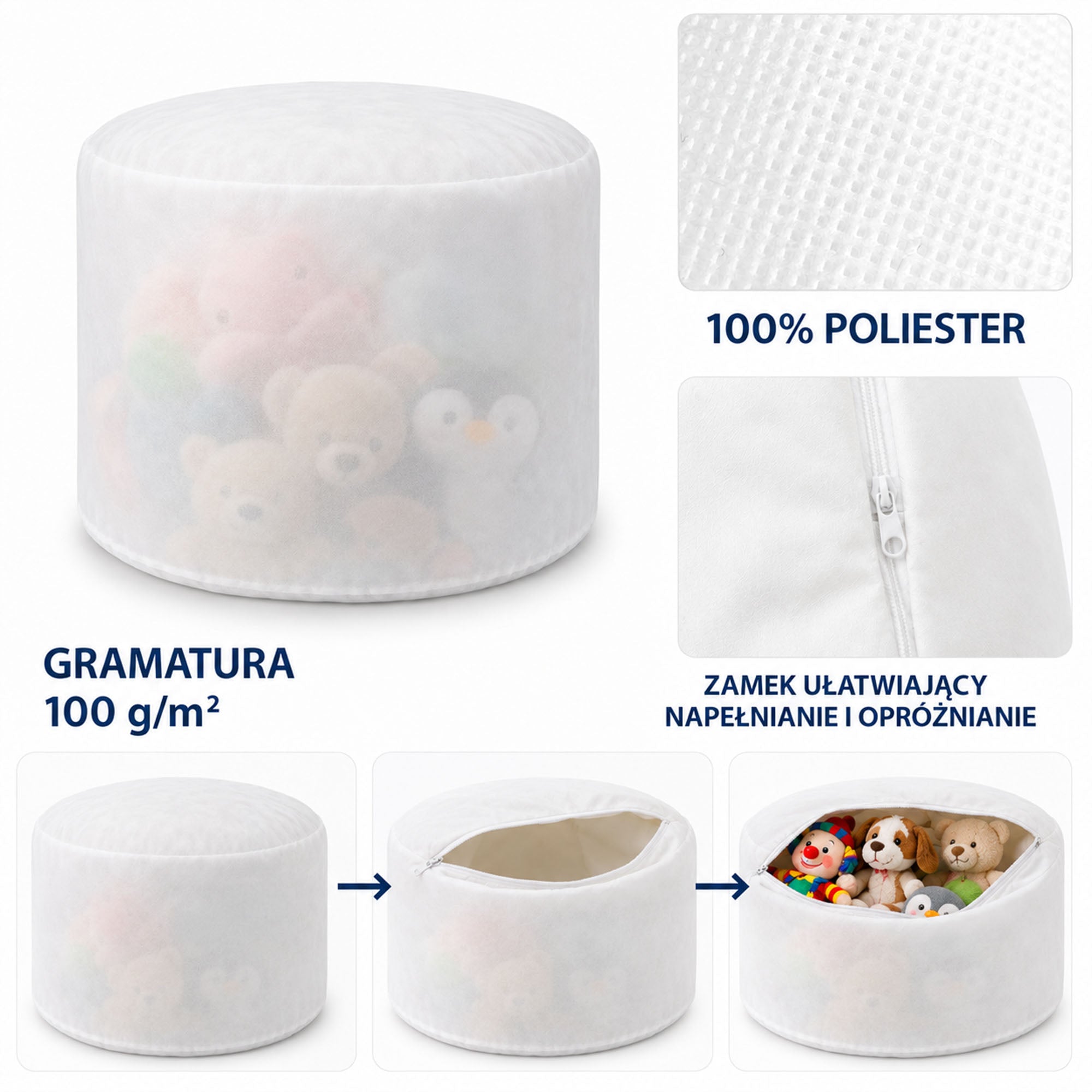 Pokrowiec okrągły podnóżek Roundshape