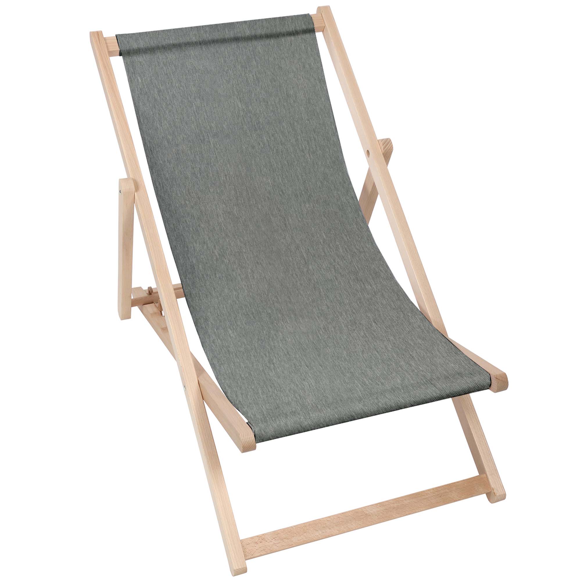 Wooden Deck Chair Denim Imitation Sandy Dune