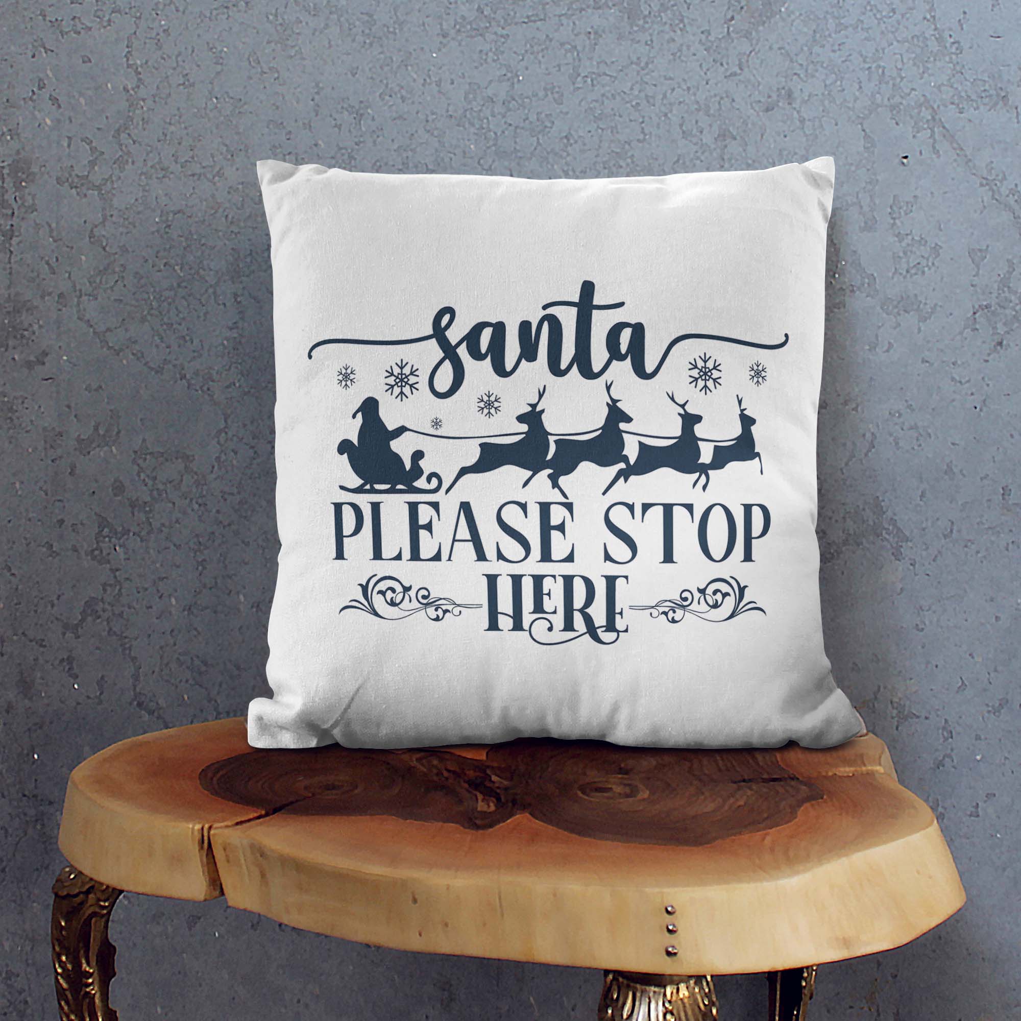 Santa is Here Pillow-Panama