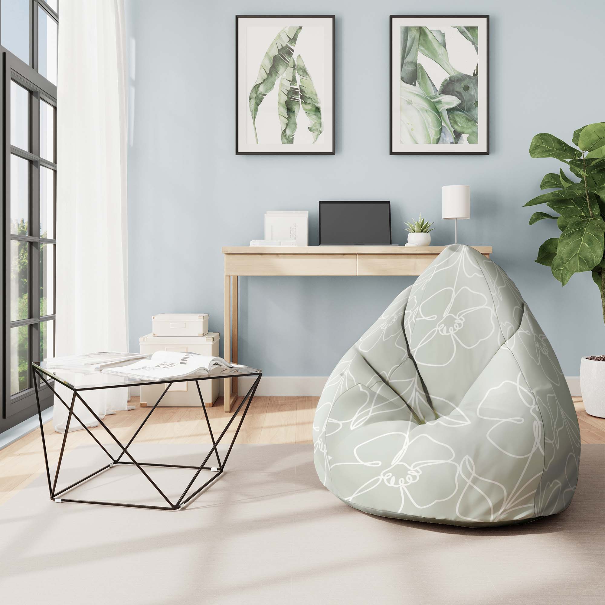 Pearshape Pouf Scandinavian Green-Velvet