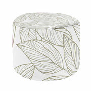 Round Pouf Footstool Scandinavian Leaves